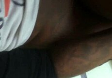 Black babe heads to work slurping on massive ebony monster cock