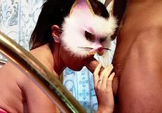 megan pryce strokes and sucks big latina monster cock in lingerie heels shaved pussy solo