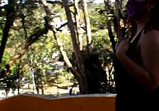 hey redhead slut masturbates publicly in park sucks cock for facial cumshot 💦😈🔥