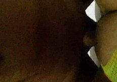 Latina milf in lingerie masturbates big cock at hotel.