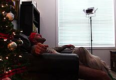 Big tit blonde milf elf takes creampie from santa's son