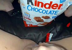 yo this kinky arabian snowwhite teen stuffs chocolate in her virgin pussy masturbating hard