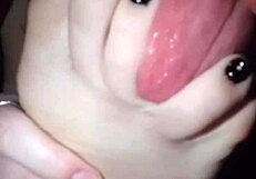 Polish lesbian self-worships feet coated in black nail polish