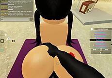 Roblox slut bends over for bbc doggystyle pounding
