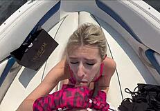 Hot Blonde Fucks Boat Captain in Lingerie