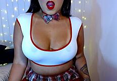 delicious schoolgirl sits on teacher's dick for joi jerk off game