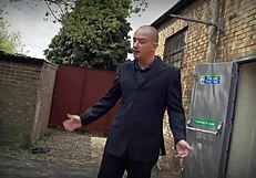 Glasses Brunette Boobs Bounce in Outdoor Assfucking and Creampie