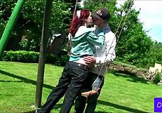 Jili and Sem's First Time Outdoor College Fuck with Natural Tits