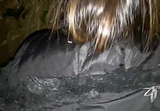 this amateur teen gives up her big ass in the woods at night for monster cock creampie