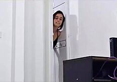 I stroke off watching my half-sister play on pc in taboo creampie fantasy buildup