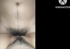 Thai milf watches close-up as sweaty guy pounds her bedroom tits hard