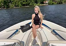 Hot Blonde Fucks Boat Captain in Lingerie