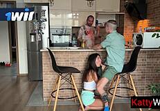 my wife sneaks sex with teen while husband cooks dinner nearby