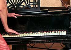 listen to this slender slut in corset fishnets purr as man rams her gaping asshole then blasts huge facial cumshot prize