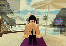 Roblox slut bends over for bbc doggystyle pounding