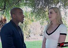 Classy real estate agent bends for monster black cock