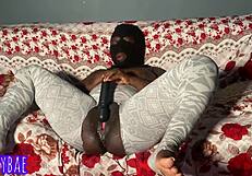 aqua ebony squirts hard on vibrator in homemade fuck session