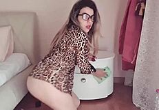 Hot Girl Cleans Up in Panties Only