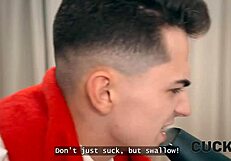 caring husband sets up wild russian wife's double penetration threesome with all holes filled while watching