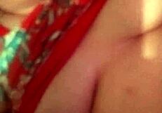 stepmom's curvy tits give johnny sloppy bedroom handjob