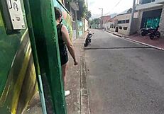 Whoa, Colombian Latina Stepmom's Giant Cameltoe Bulges in Shorts on Street with Stepson!