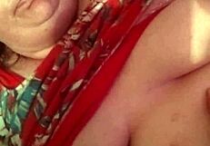 stepmom's curvy tits give johnny sloppy bedroom handjob