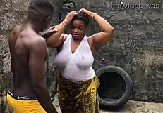 bitch's massive natural tits bounce wildly during outdoor hard fuck