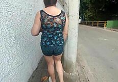 Whoa, Colombian Latina Stepmom's Giant Cameltoe Bulges in Shorts on Street with Stepson!