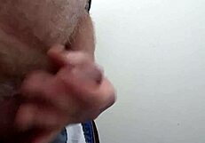 rustyas1 strokes small cock desperately in public toilet stall
