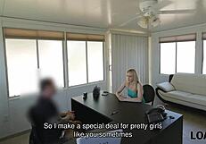 pretty blonde allie rae trades sissy pussy for loan cash