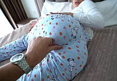 Stepdaughter tempts stepdad watching porn begs massive creampie fill