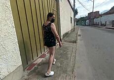 Whoa, Colombian Latina Stepmom's Giant Cameltoe Bulges in Shorts on Street with Stepson!