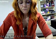 big sexy britney librarian rips clothes for sloppy deepthroat facial cumshot