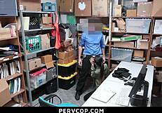 Thrill-Seeking Shoplifter Teen Addicted to Cop's Big Dick After Bent-Over Bust