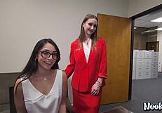 what happens in the office threesome with laney grey and madison wilde stays hardcore