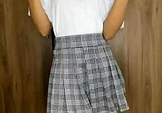 petite schoolgirl dances nude teasing her small tits body