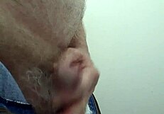 rustyas1 strokes small cock desperately in public toilet stall