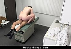 shy teen fakes back pain for doctor's huge cock in hospital naughty exam