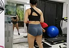 Trainer silences my gym moans somehow