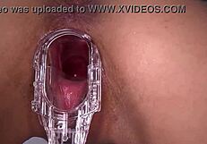 horny homemade slut with big tits and shaved wet pussy squirts from hard pounding