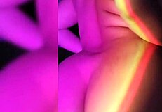 Dark room tempts naughty morena into seductive striptease revealing her sexy curves