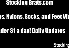 pantyhose on for our steamy threesome fun