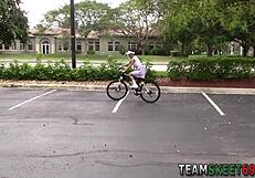 Tiny ebony teen takes monster black cock facial cumshot doggystyle blast