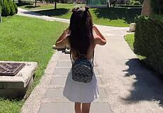 Teen 18+ agrees to brutal public pickup gangbang with double penetration rough creampie for cash