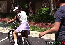 Tiny ebony teen takes monster black cock facial cumshot doggystyle blast