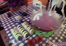 Step Sister Swallows Family Taboo Cum In Halloween Fun