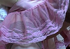 Homemade Brunette Fingers Cunt Under Skirt in Stockings