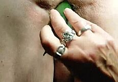 Oma fucks her hairy slut cunt wildly!