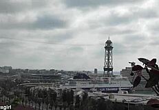 skinny slut stripes shaved pussy center barcelona