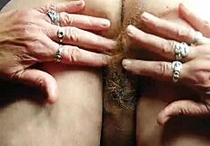 Oma fucks her hairy slut cunt wildly!